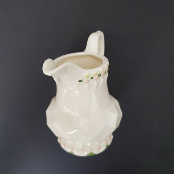 1968 Porcelain Pottery Creamer / Milk Server Diamond Cut Design Hobnail Accent - Picture 4 of 7